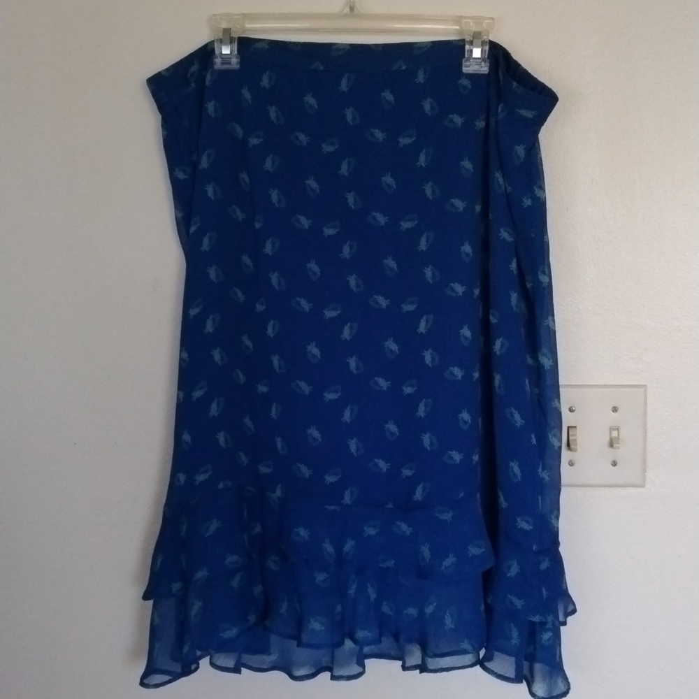 Jaclyn Smith Tropical Sea Blue  Frilly Ruffle Skirt Sz. XXL/EEG
